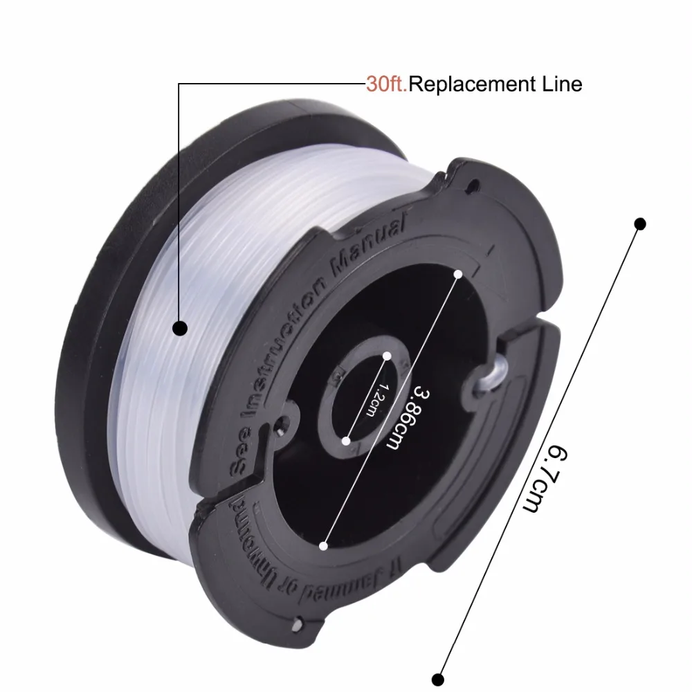 6 шт. леска для триммера с 1 шт. крышка леска триммерная 1.65мм x 9.144м для Black газонокосилка Decker траву резак
