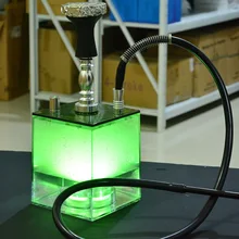 Прозрачный акриловый кальян набор со светодиодный светильник Sheesha Narguile Chicha кальян коробка включает силиконовую чашу и зажим и шланг трубка для кальяна