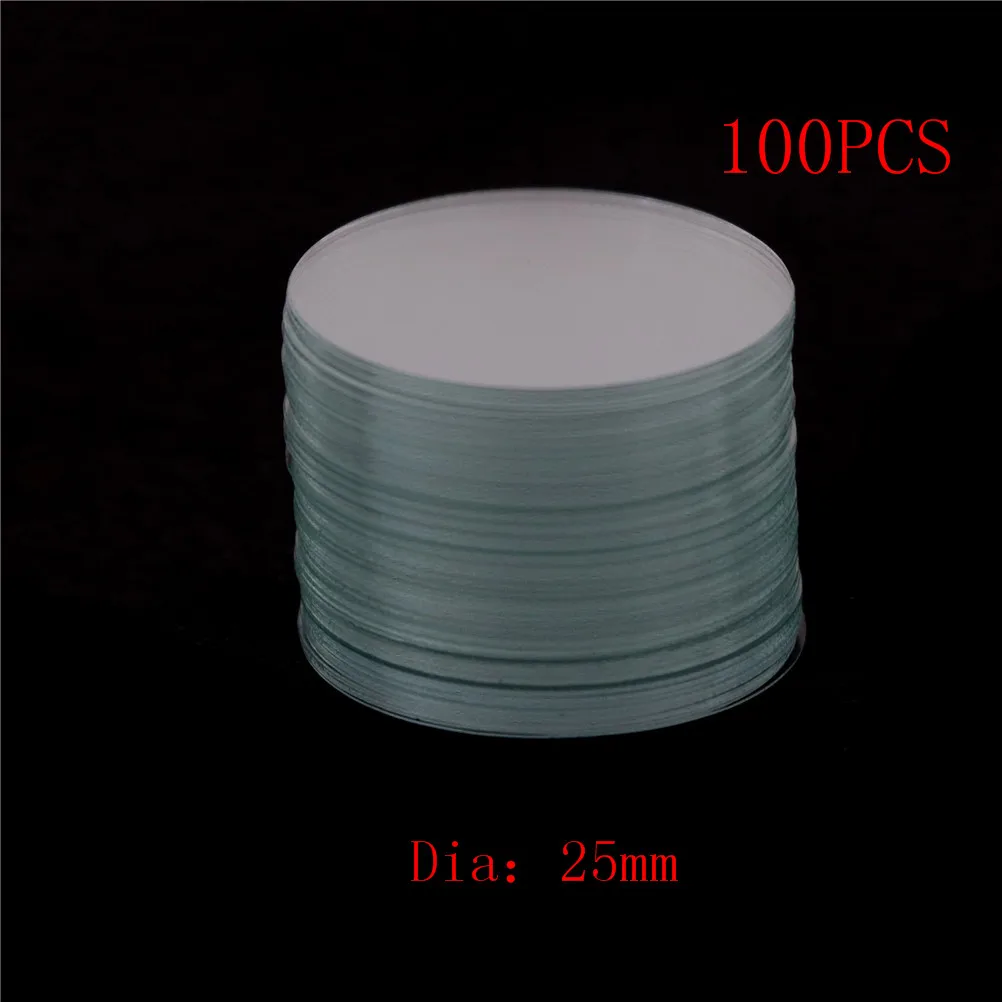100Pcs Circular Round Miniscope Slide Coverslip Cover Glass Diameter 25mm YGZY 