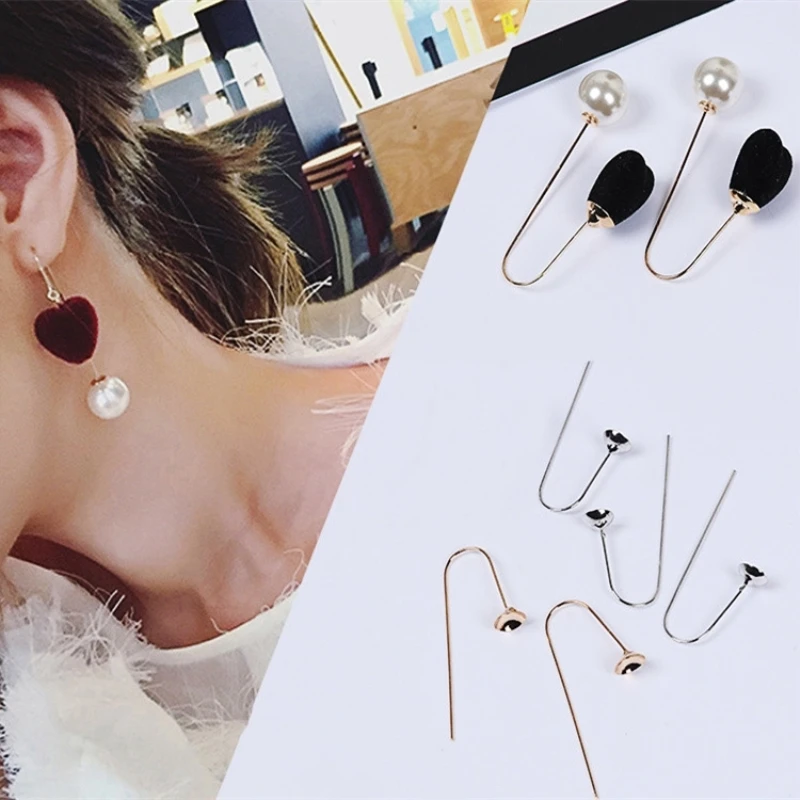 

10pcs Gold Silver Earrings Hooks Clasps 1cm Imitation Pearls DIY Earring Making Accessories Women Fashion Jewelry Findings
