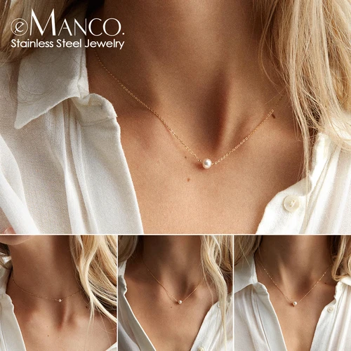 다채로운 매력의 전자-Manco 스테인레스 스틸 모방 진주 목걸이 추천