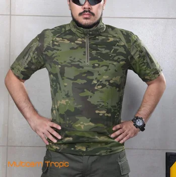 

Warchief Summer Tactical Combat T Shirt Military Men Camouflage Multicam Black Arid Tropic Wolf Grey Coyote Brown(STG051120)