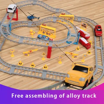 

Children assembled electric track Racing model toy alloy car set boy educational gift