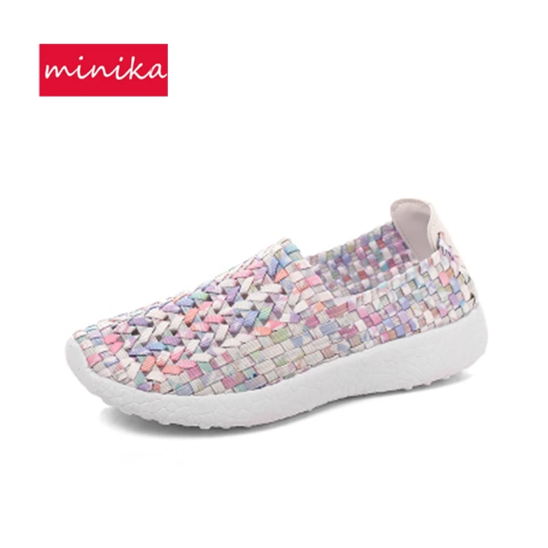 

Women Sneakers Weaving Breathable Flat Heel Women Walking Shoes 2018 New Light Weight Lazy Shoes Walking Shoes Women Comfortable
