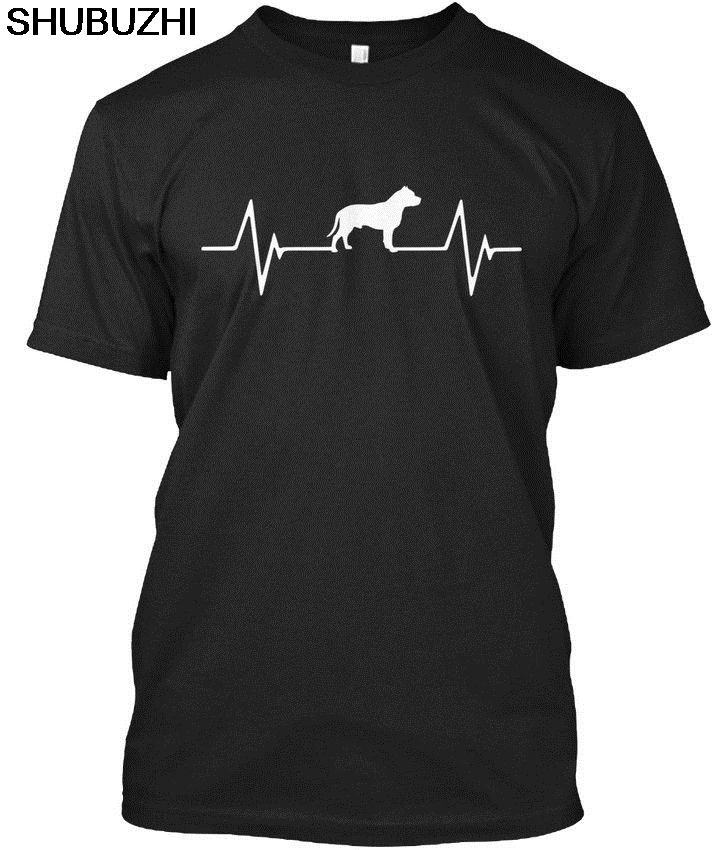

Summer style Fashion Amstaff Heartbeat Love- Dogs Stylisches T-Shirt Funny Tee shirt sbz6292