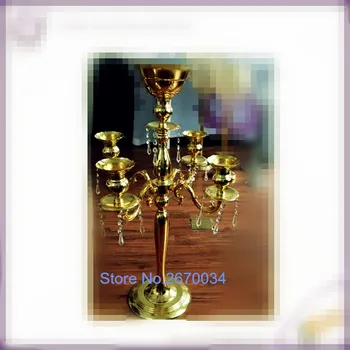 

30 days sent out order)Hot sale elegant wedding gold centerpiece stands / crystal table centerpiece / centerpiece