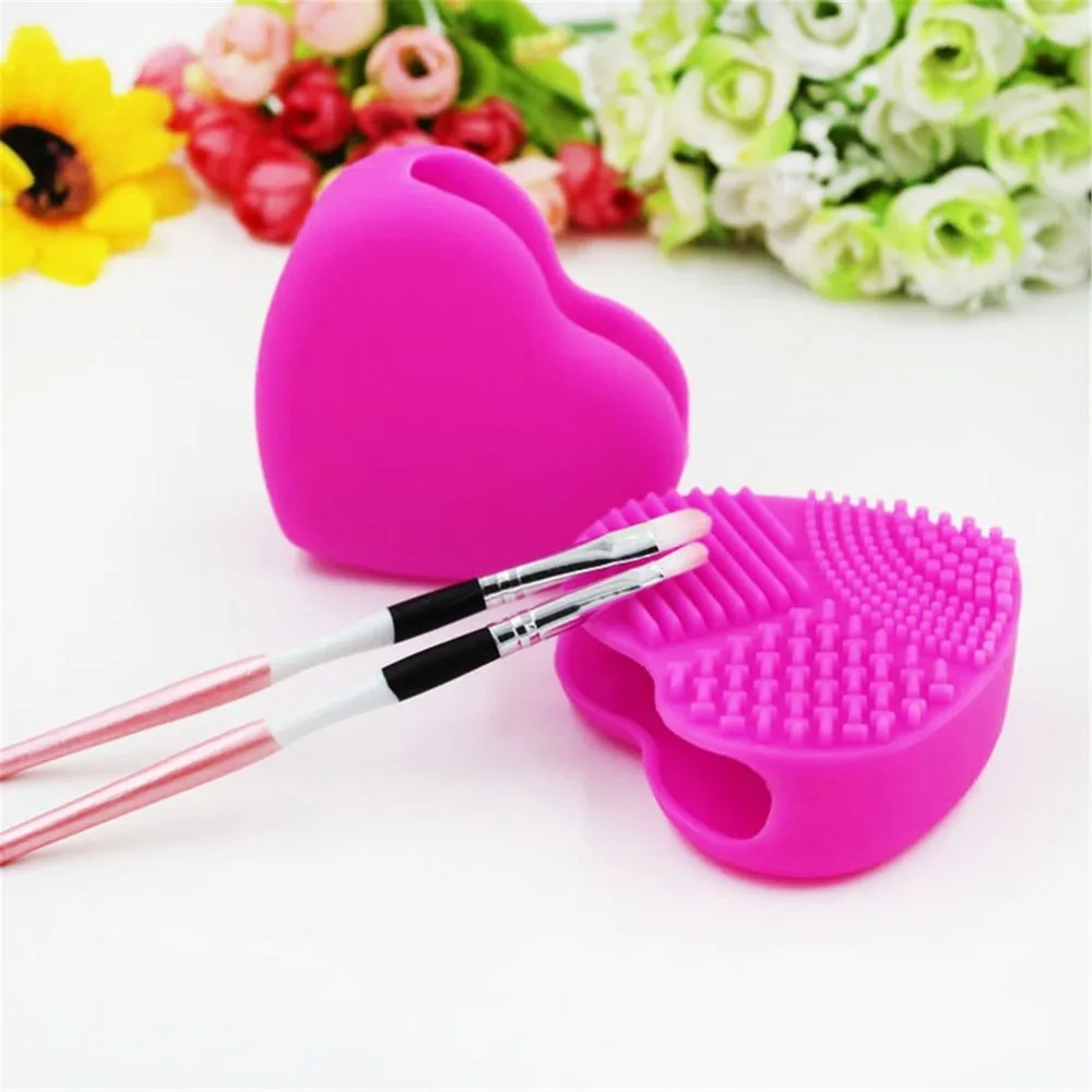 Silicone Makeup Brush Cleaning Mat Washing Tools Hand Tool Large Pad Sucker Scrubber Board Cosmetic Cleaner | Красота и здоровье