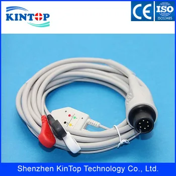 

5pcs Compatibe New BCI,CSI,GE,Nihon Kohden,for Philips,Mindray Patient ECG/EKG Monitor with 3 lead Cable snap with CE approved