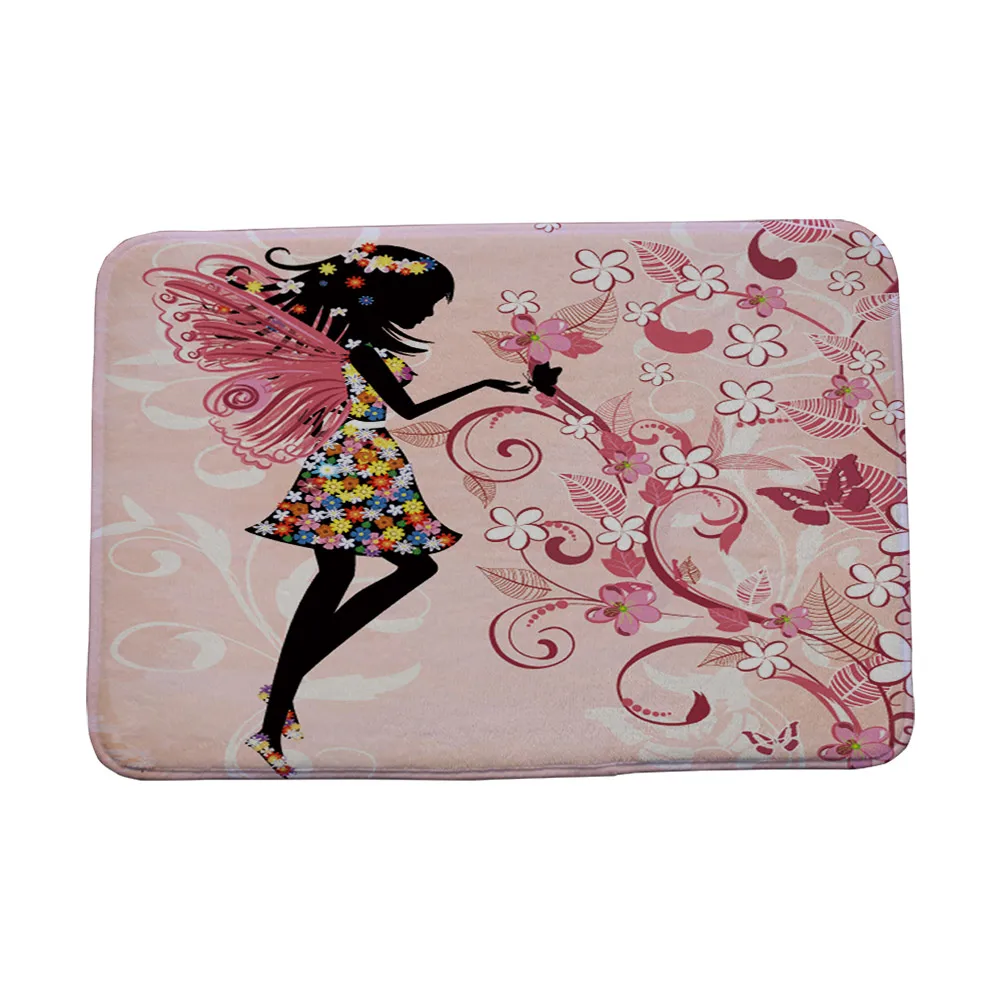 Miracille Waterproof Anti-Slip Beautiful Butterfly Girl Floor Mat Carpets Bedroom Rugs Decorative Stair Mats Home Decor Crafts