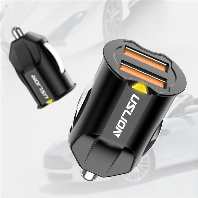 Автомобильное зарядное устройство USLION Mini USB адаптер 2 1 А автомобильное двойное
