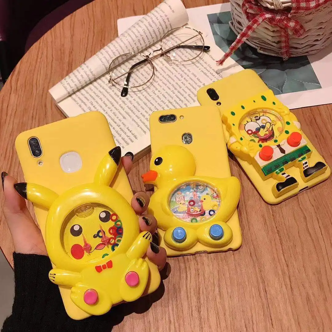 

3D Game Duck Case Soft Silicone Cover For OPPO K1 R17 R15X A73 A79 SpongeBob Reduce Stress Toy Cover