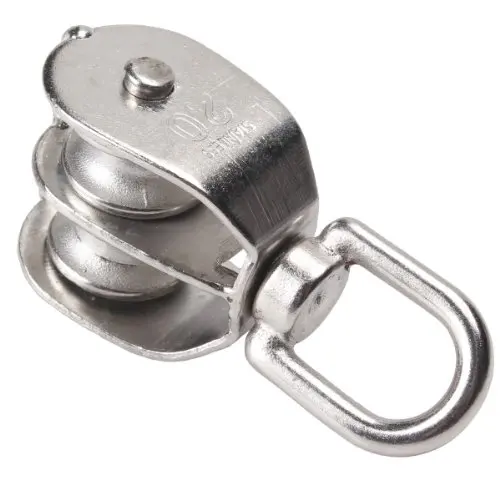M25 25mm Swivel Stainless Steel 304 Double Pulley Block Chain Traction Wheel