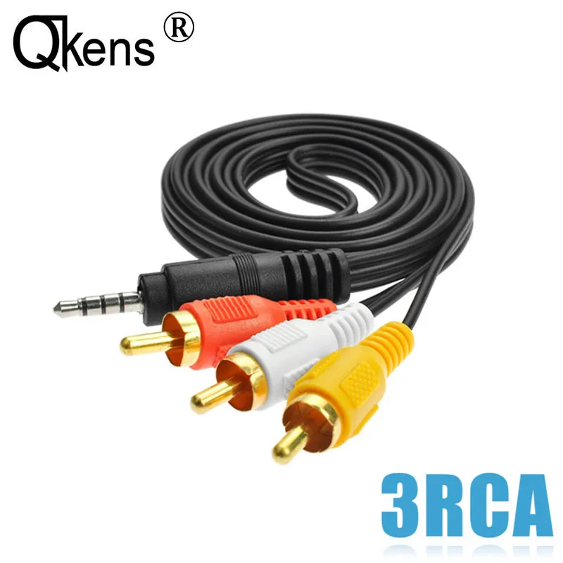 

Gold-plated 3.5mm Jack To 3 RCA Male Plug Audio Cable Adapter Converter Video AV Wire 3RCA Cord Hi8 Camcorder DVD VCD STB To TV