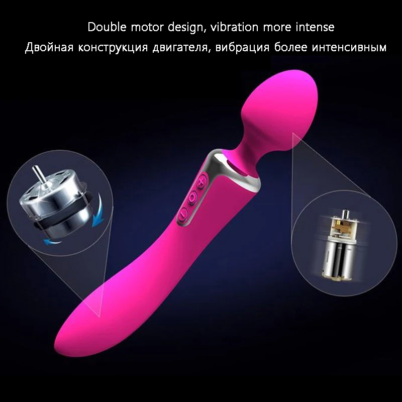 Двойной вибратор Leten многоскоростной массажер для тела с USB зарядкой игры