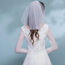 Минималистичная свадебная вуаль белого цвета и слоновой кости, однослойная свадебная вуаль, элегантные аксессуары для невесты, короткая вуаль для волос, Декор