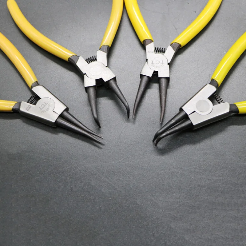 

Practical 4pcs/lot 6" Circlip Plier Internal External Curved Straight Tip Crimping Snap Ring DIY Repair Tool Mayitr