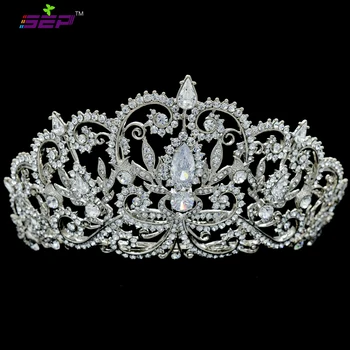 

SEPjewelry High Quality Clear Crystals Rhinestone Tiara Bridal Wedding Crown for Women Wedding Hair Jewelry Accessories JHA8382