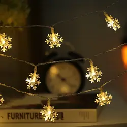 AC220V 3 M 20 светодиодный Снежинка светодиодный Строка сказочных огней Рождество вечерние дома Свадебное Garden Гирлянда Новогодние украшения