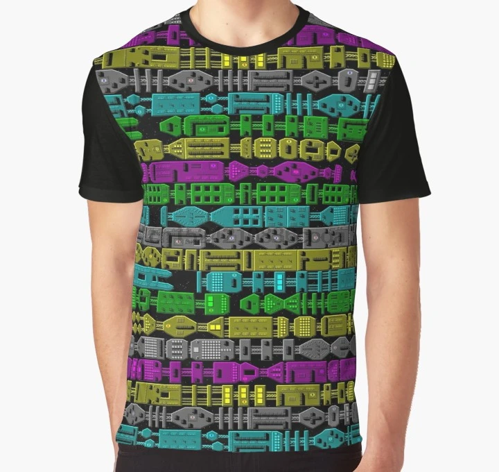 

All Over Print 3D Tshirt Men Funny T Shirt Gaming [ZX Spectrum] - Uridium Graphic T-Shirt