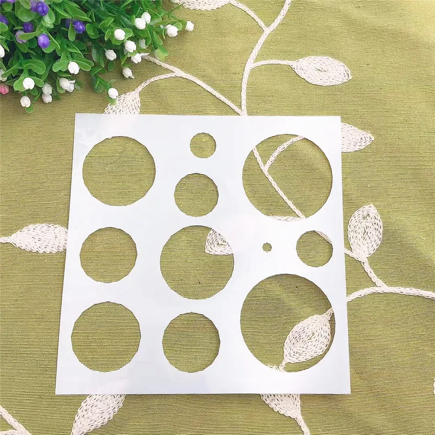 

Circle DIY cake scrapbook stencils hollow Embellishments printing lace ruler Valentine's Day