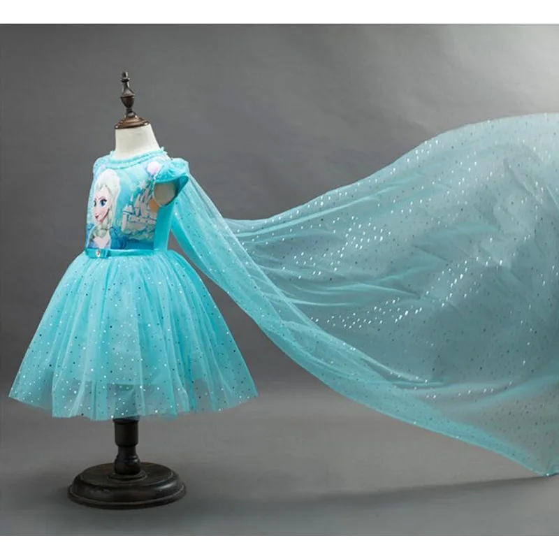 Платье для девочек; платье Снежной Королевы; платье принцессы с героями мультфильмов для костюмированной вечеринки; платья Эльзы и Анны для девочек; платье для дня рождения; костюм; одежда для детей