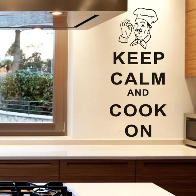 Tetap Tenang Dan Masak Di Cucin Wall Sticker Pvc English Penawaran Tetap Tenang Dan Masak Di Cucin Wall Sticker Pvc English Penawaran Hitam Vinyl Removable Home Decor