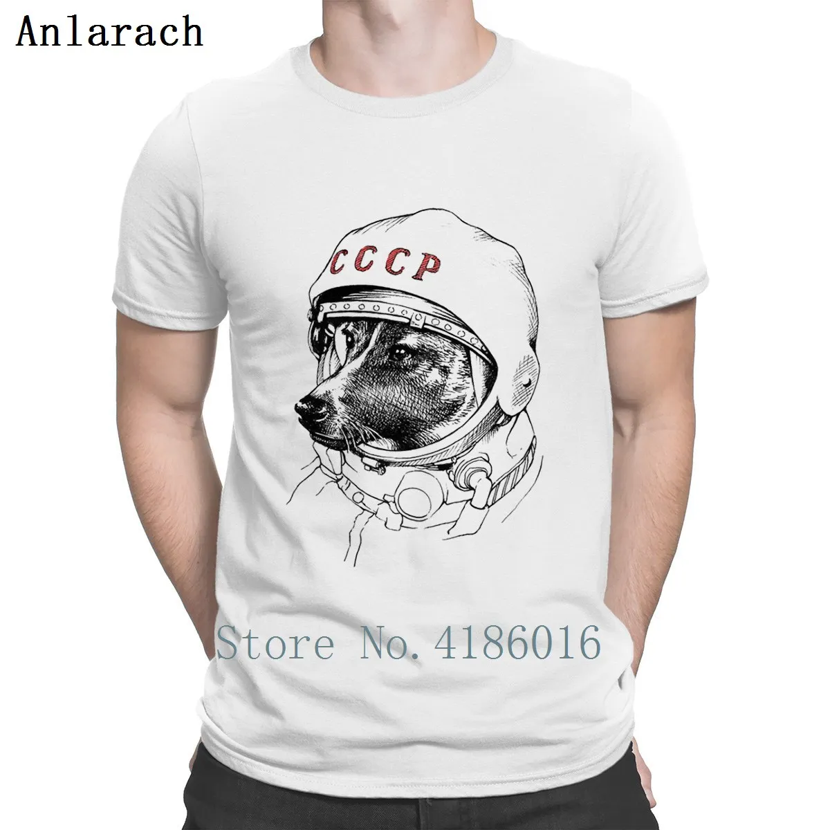 1957 Russian Laika Space Dog Traveler T Shirt Summer Novelty Euro Size Mens the Soviet Union Tee Shirts Designer Super Vintage | Мужская