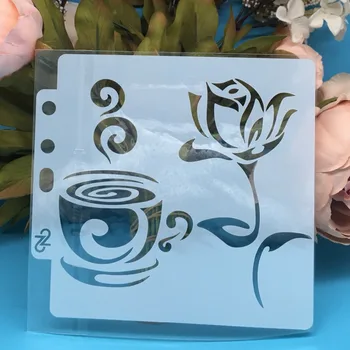 

13cm New Coffee Flower DIY Layering Stencils Wall Painting Scrapbook Coloring Embossing Album Decorative Card Template