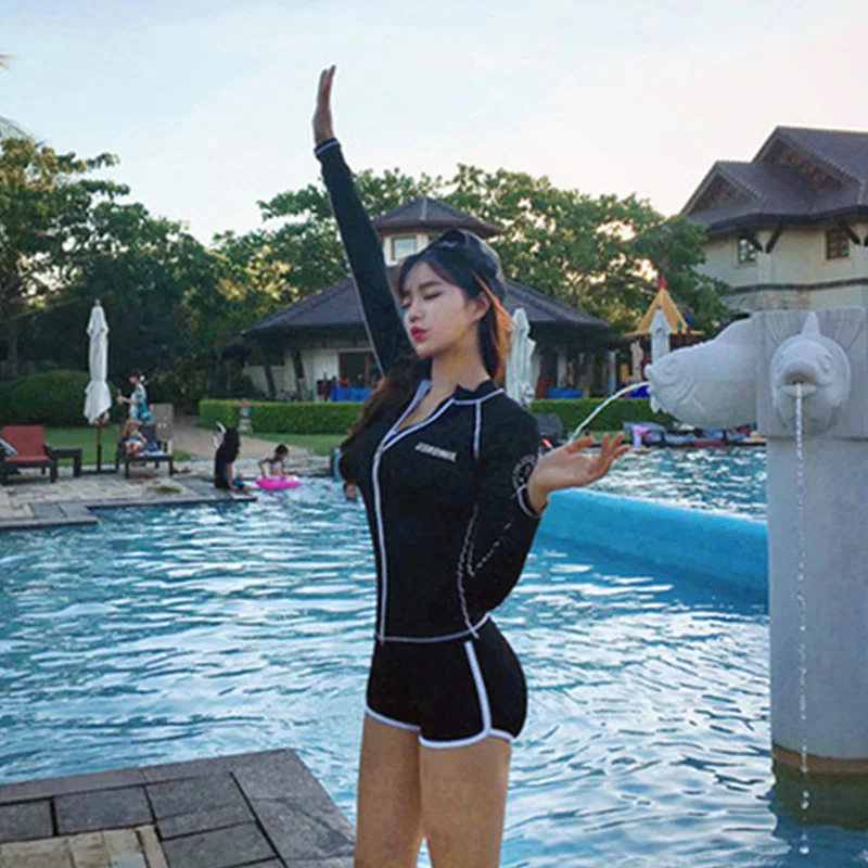 Rhyme женский комплект из трех предметов длинный рукав для купания и серфинга|swimwear