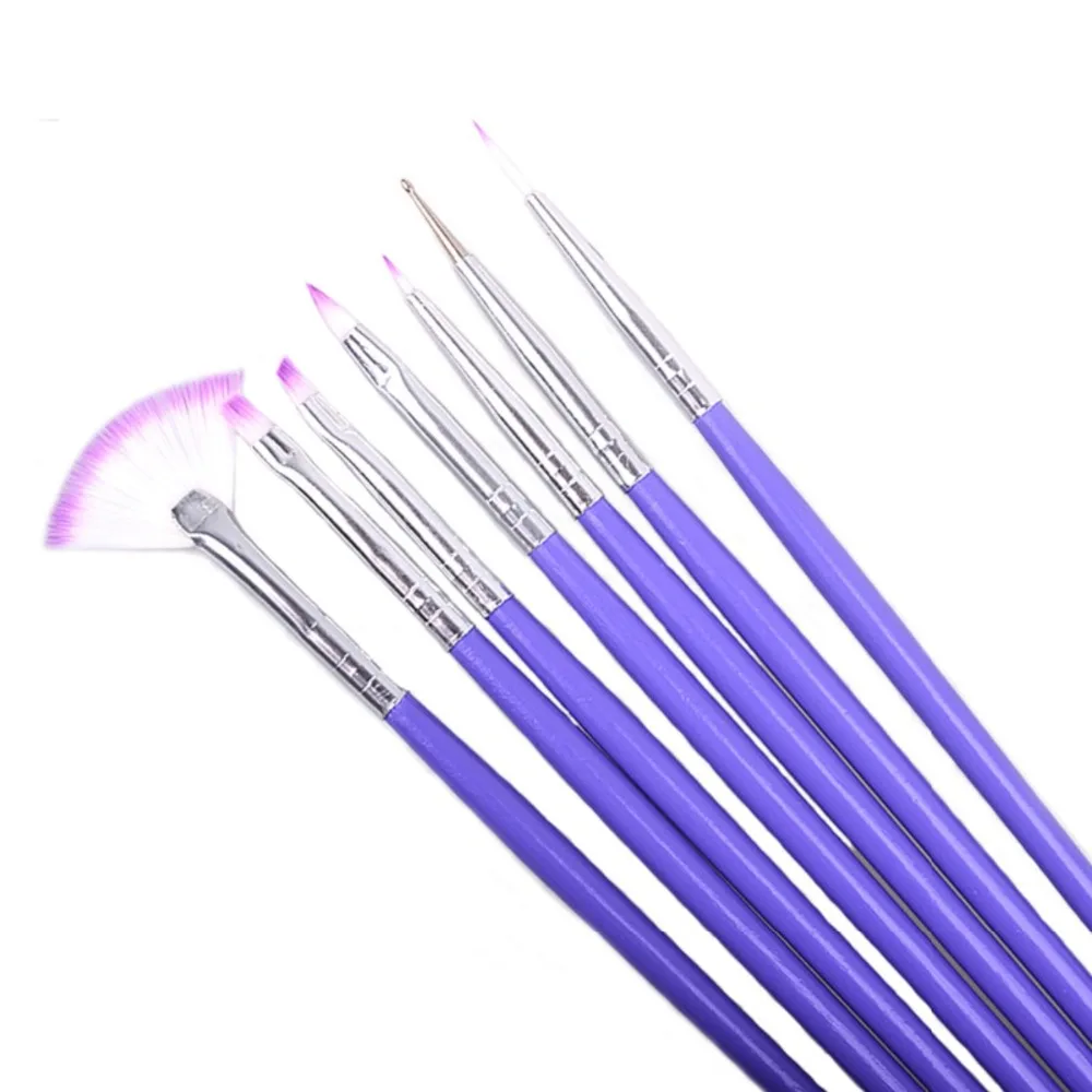 7Pcs Nail Brush Set Crystal Nail Polish Brush Kits Nail Tips Brushes