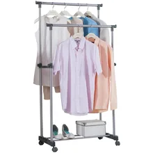 Adjustable Clothes Rail 78cm Display Rack Coat Stand Free Standing Wheel Garment DQ0056A