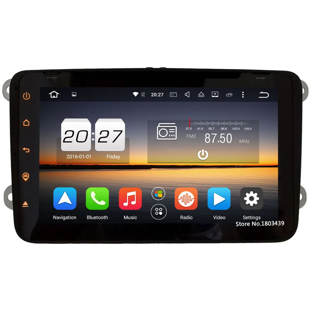 

8" Octa Core 2GB+32GB Android 6 2DIN Car DVD Radio Player For Volkswagen Touran Tiguan Caddy Fabia Rapid Praktik Roomster Superb