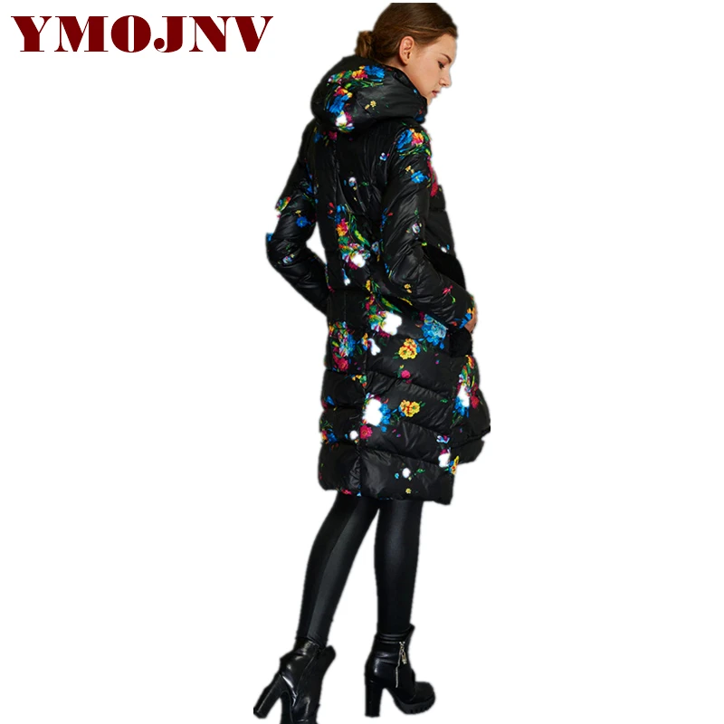 YMOJNV модная новая коллекция зимняя куртка женская толстая верхняя одежда средней