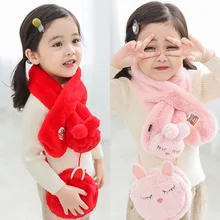 Осень-зима, теплый плюшевый шарф с рисунком для маленьких мальчиков и девочек, детский теплый шарф