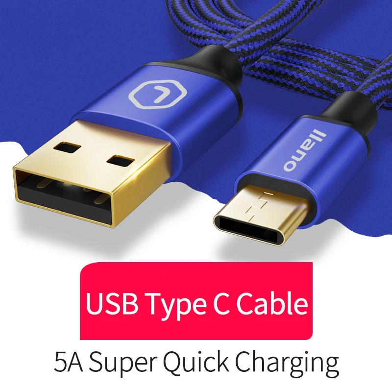 

llano USB Type C Cable Thunderbolt 3 Data Cable Fast Charging Cable for Samsung Galaxy S9 S8 Xiaomi Huawei Wire USB Type C 5A