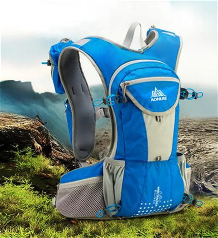 AONIJIE работает нейлоновый рюкзак 12L Открытый легкий гидратации пакет воды спортивная сумка Восхождение Велоспорт Пеший Туризм + 2L воды мешок