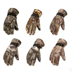 Водостойкие зимние охотничьи перчатки Camuflage полный палец дышащие изолированные тактические перчатки для катания на коньках мотоциклы