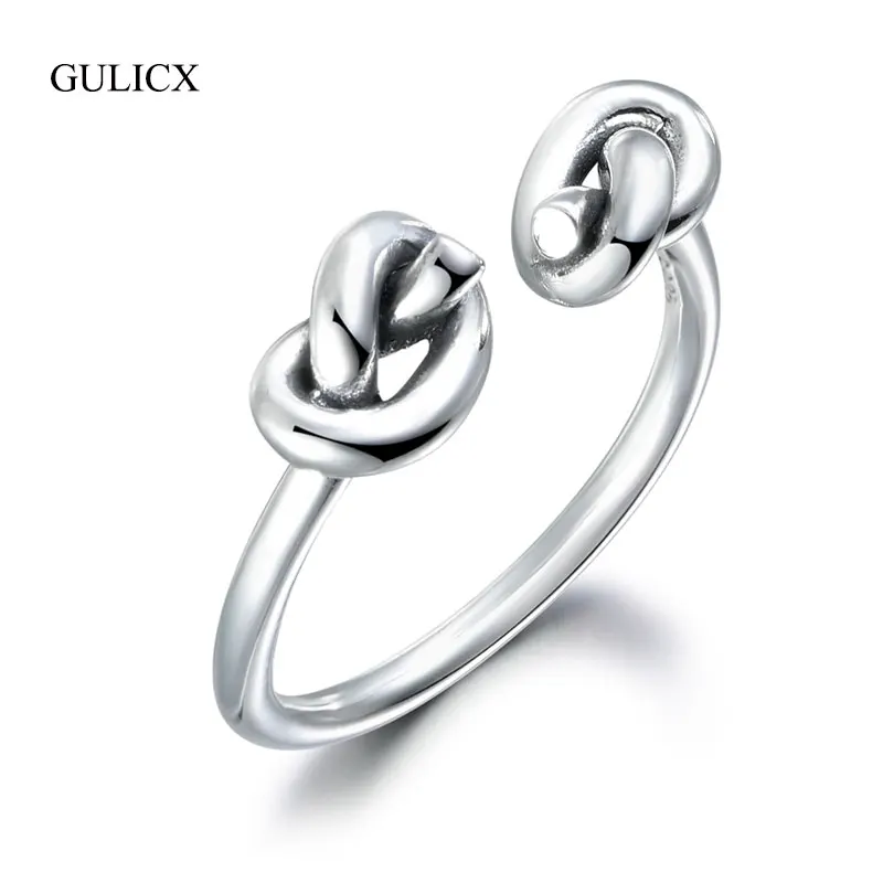 GULICX Korean Style 925 Sterling Silver Rings For Women Female Unique