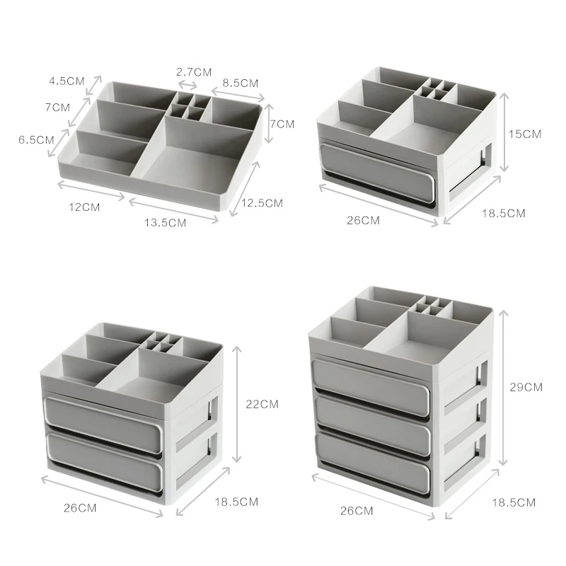 DIY Multi-layer Plastic Container Box For Makeup Drawers Cosmetic Storage Box Jewelry Make Up Organizer Case Office Boxes