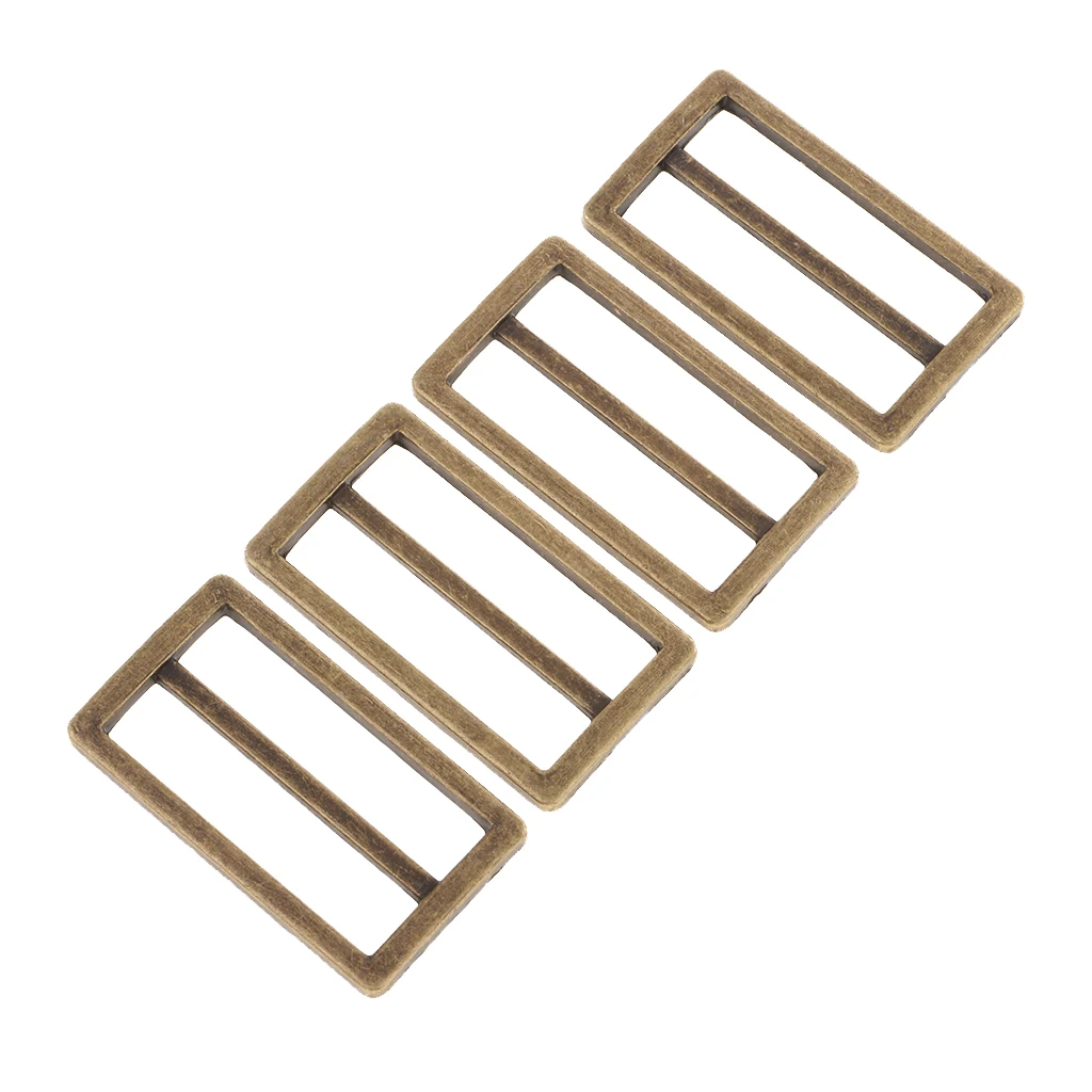 4Pcs Metal Tri Glide Slide Buckles Backpack Straps Adjuster Buckles 38mm Webbing Slider