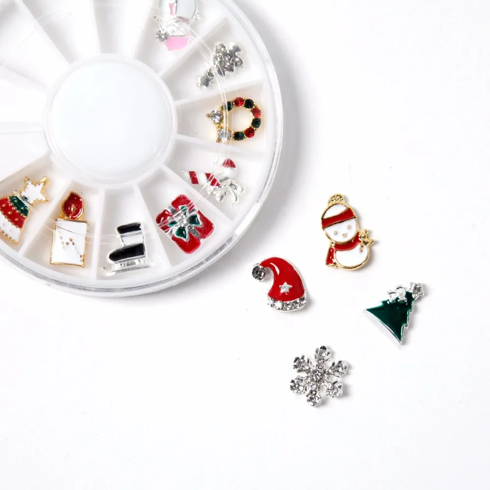 ROSALIND Рождество серии Стразы и украшения с 12 шт/колеса акриловые 3D мультфильм для гель лак для ногтей украшения