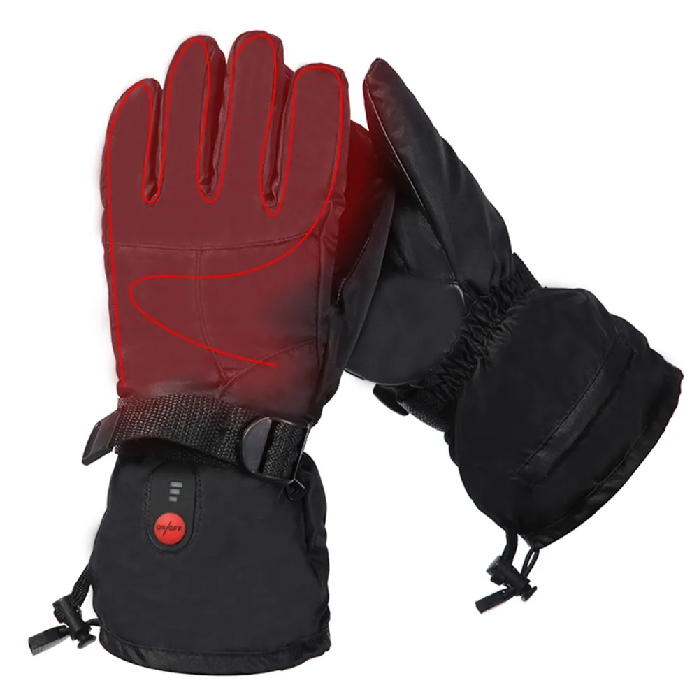 SAVIOR Heat Winter windproof heated gloves riding ski microfiber wear resistant hand back buckle 