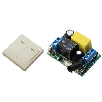 

Newest AC 220 V 1 CH High and Stable Wireless Relay Remote Control Switch Receiver Board With Wall Remote Controller 315/433Mhz
