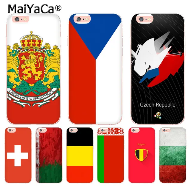 MaiYaCa Бельгия Болгария Беларусь Швейцария Флаг Чехии для iPhone 5S 6S 7 8 Plus X чехлы