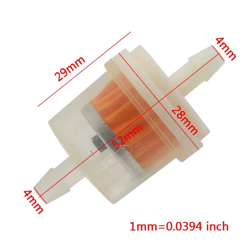 10 шт. 4/25 ''4 мм шланг для мотоцикла, скутера, бензиновый фильтр, прозрачный встроенный газовый топливный фильтр, горячая распродажа#1
