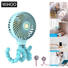 WiHoo Entangle Baby Stroller Fan For Baby With Switch Anti-Touch Function 3 Speed Rechargeable Battery USB Student  Fan