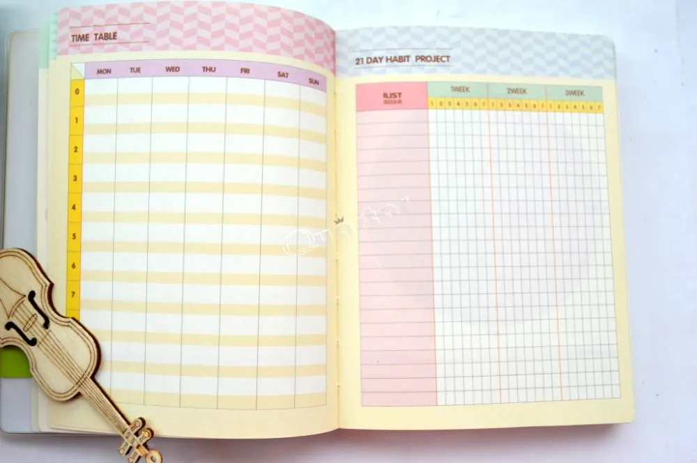 Студенческий график Еженедельный Ежемесячный план конфетный цвет блокнот дневник блокнот полугодовой план 6 месяцев программа cuaderno lindo