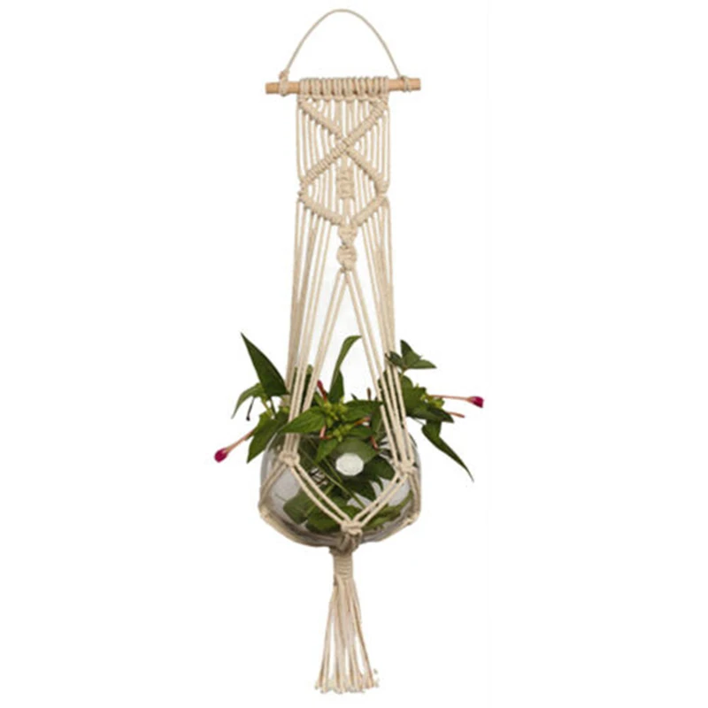 

European Style 2PCS/Set Cotton Rope Metal Plant Holders Plant Flower Pot Hangers