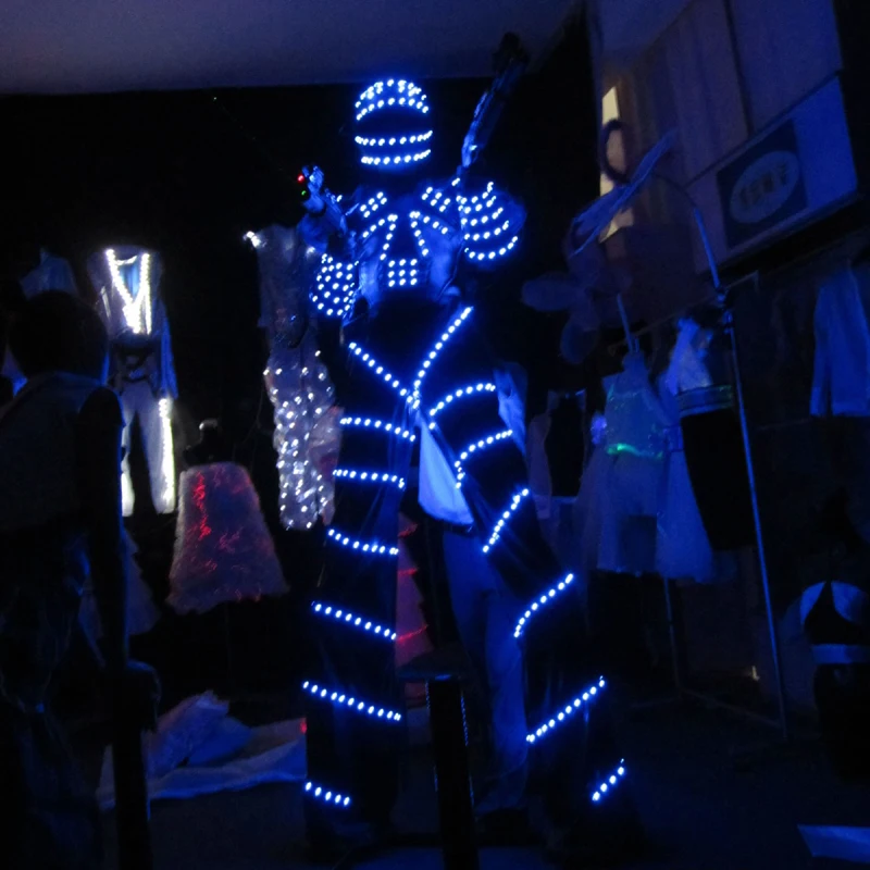 Disfraz de Robot LED, traje luminoso, ropa con luces LED - AliExpress