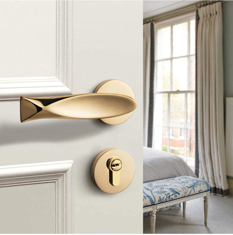 SUCIN Door Locks Zinc Alloy Keylocks Gold Door Handles Fish DeadBolt